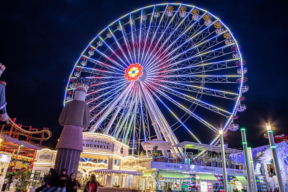 Riesenrad bei Nacht